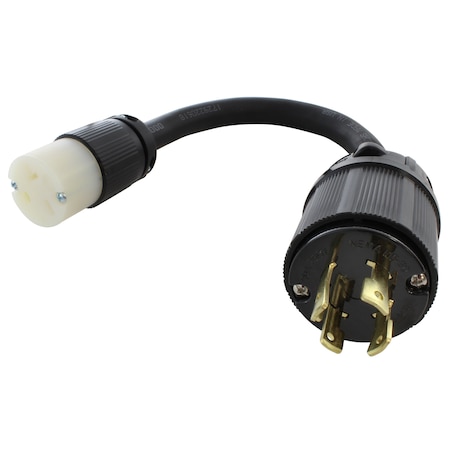 Ac Works Adapter Cord, STW, 6-15/20R, L15-30P, 1 ft., Black L1530620-012